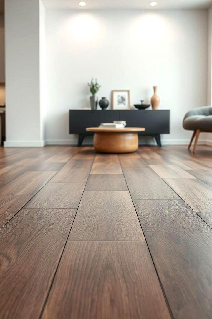 Matte Finish Contemporary - 22 Living Room Wood Floor Ideas