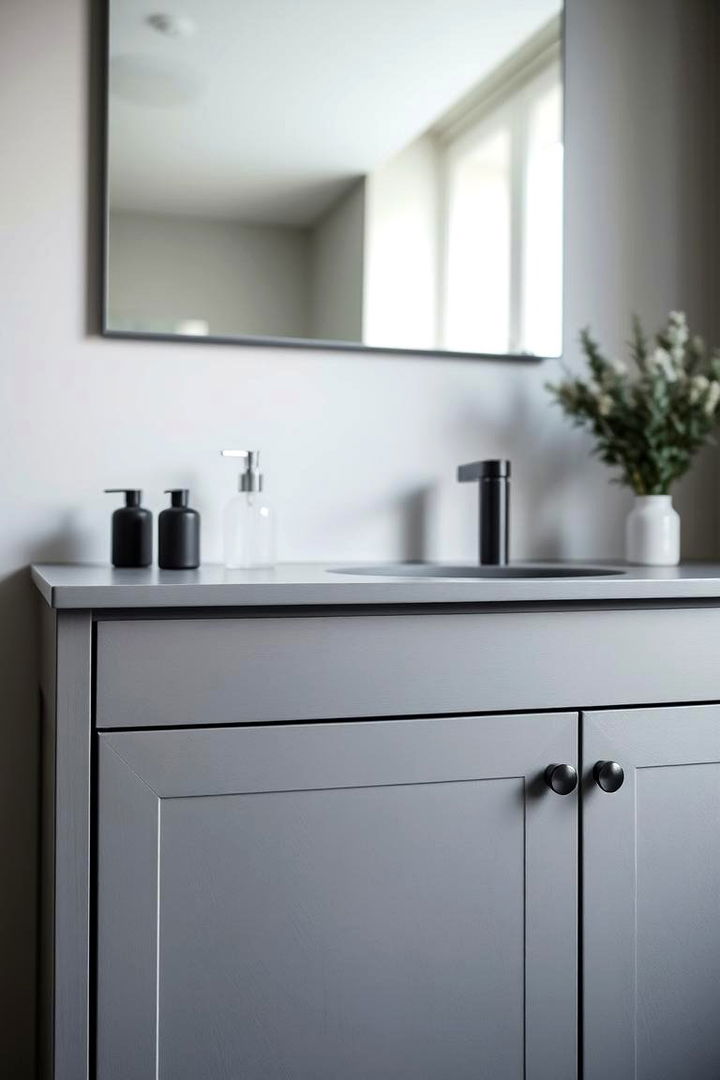 Matte Finish Grey Vanity - 22 Grey Bathroom Vanity Design Ideas