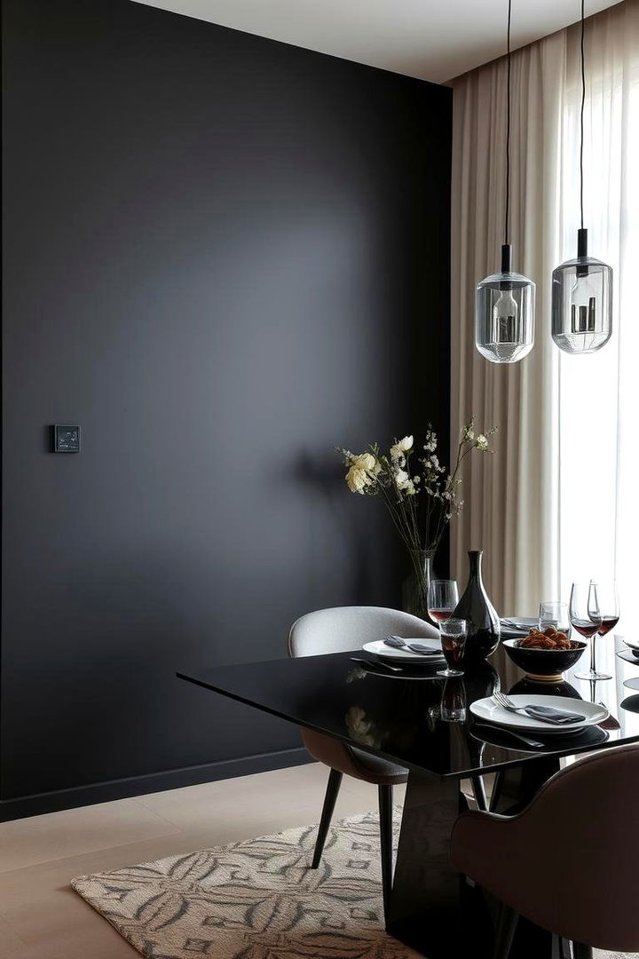 Matte vs - 22 Black Accent Wall Dining Room Ideas
