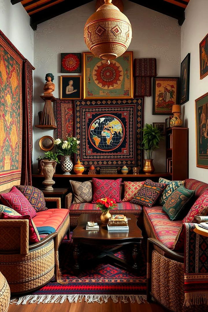 Maximalist Mix of Cultural Influences - 22 Maximalist Living Room Design Ideas