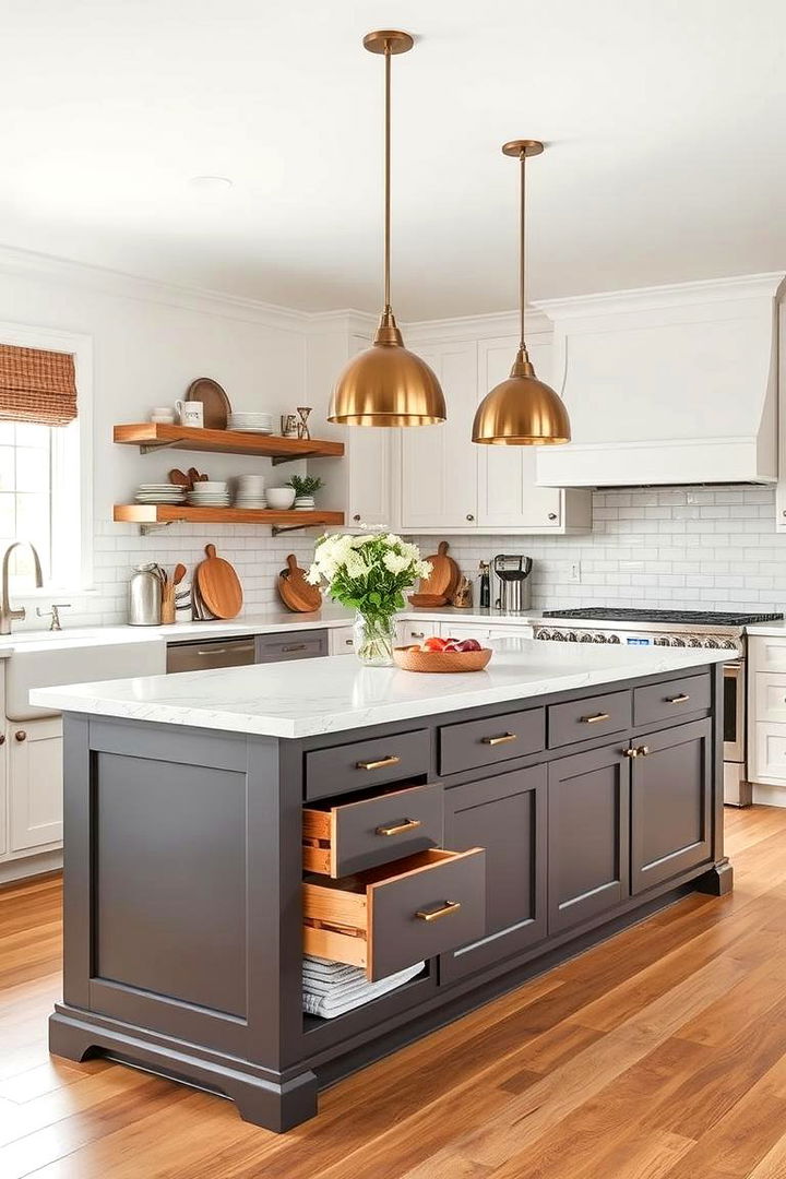 Maximized Workspace Efficiency - 22 Farmhouse Kitchen Island Ideas