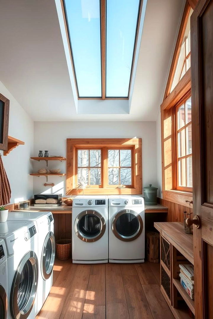 Maximizing Natural Light and Skylights - 22 Rustic Laundry Room Ideas