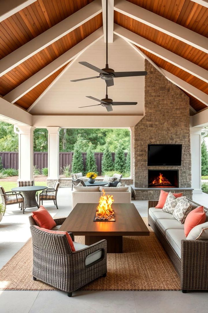 Maximizing Outdoor Entertaining Spaces - 22 Backyard Pavilion With Fireplace