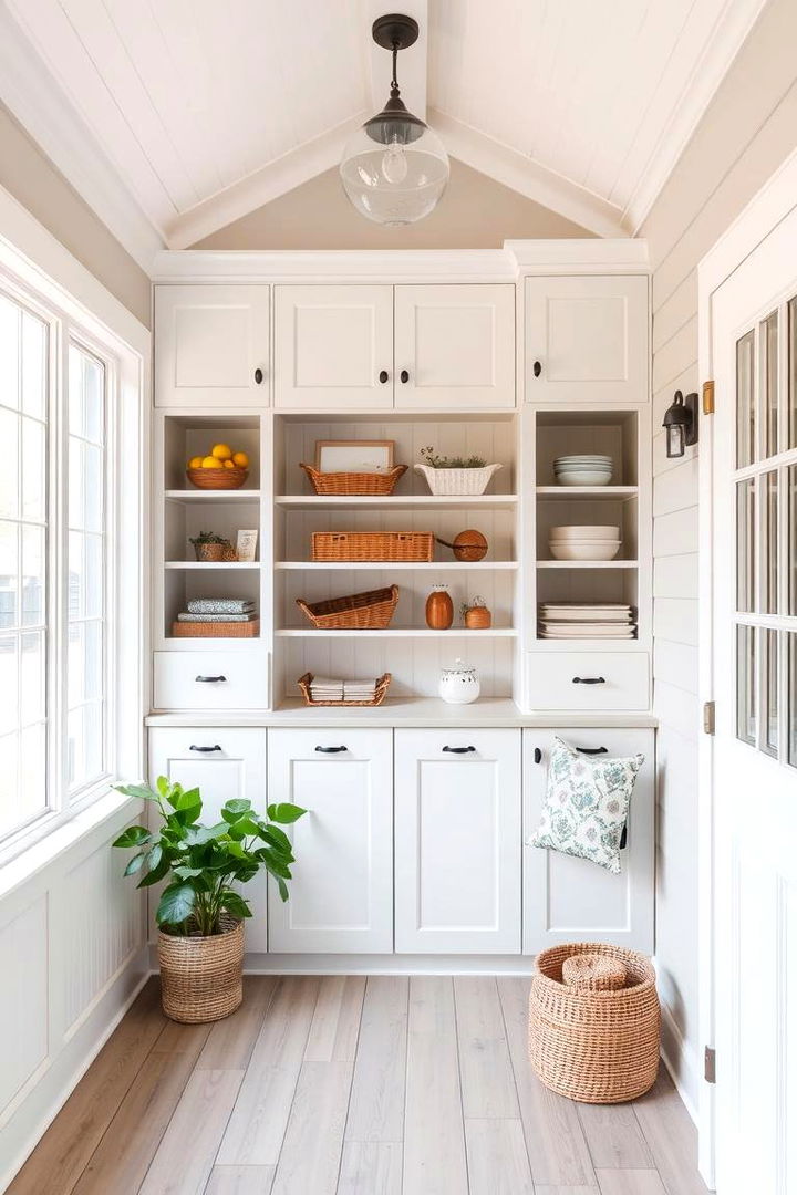 Maximizing Space with Storage - 22 Farmhouse Sunroom Ideas