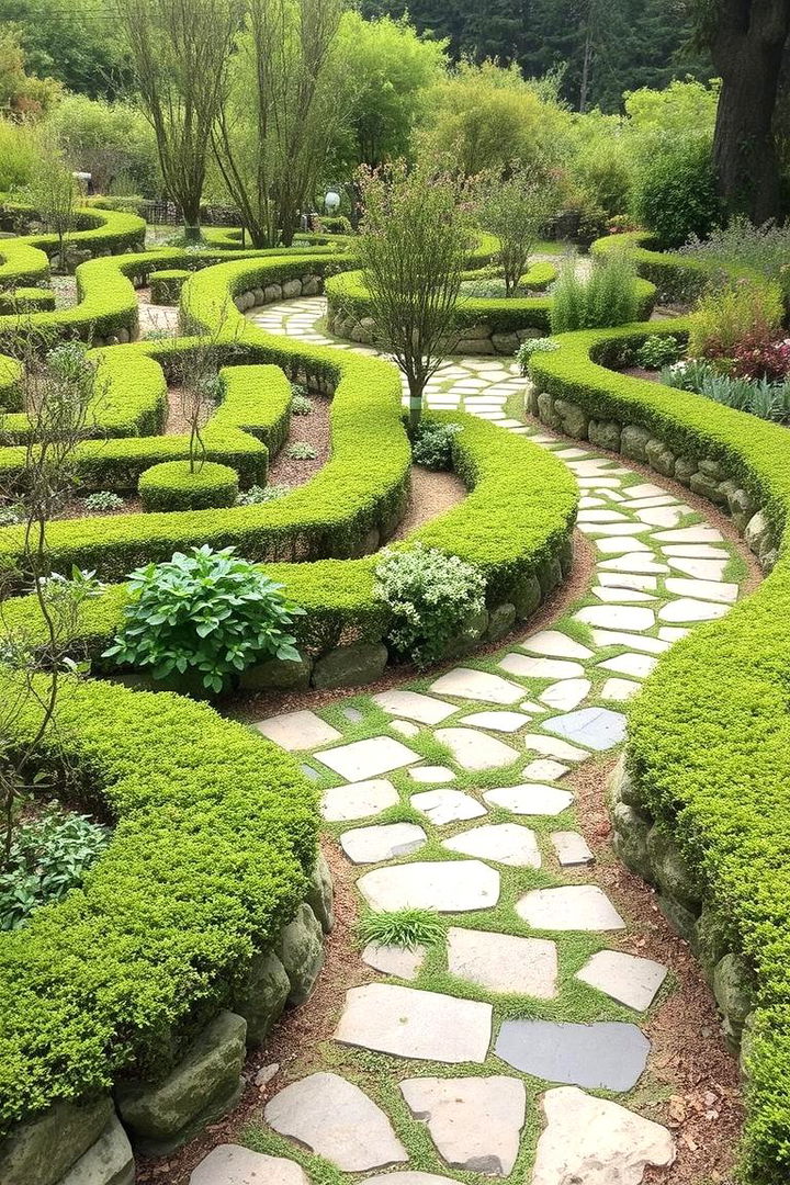 Maze Like Stone Garden Paths - 22 Stone Garden Ideas