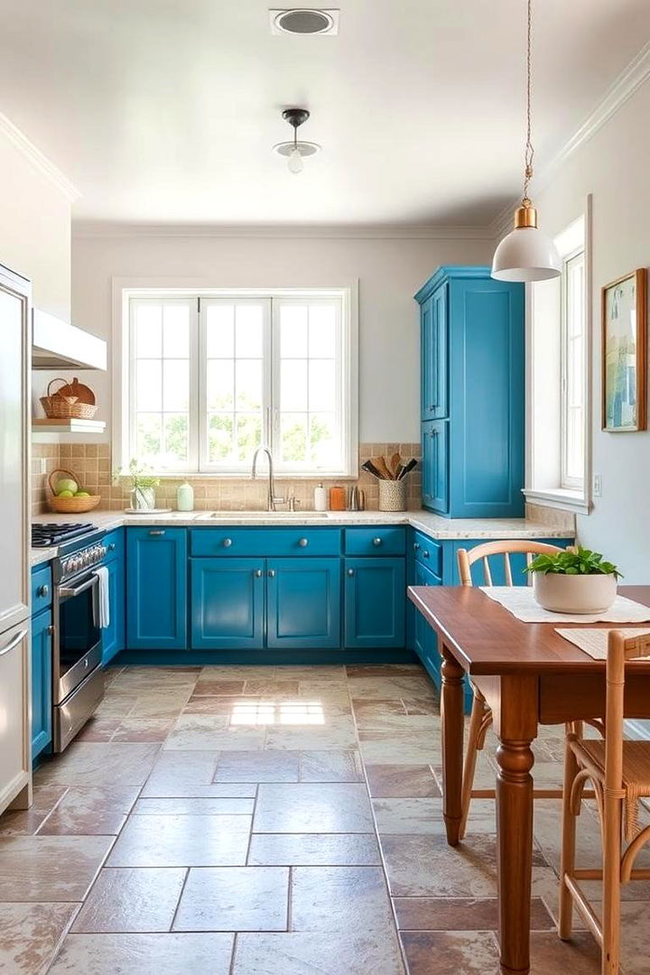 Mediterranean Blue Charm - 22 Kitchen Cabinet Color Ideas