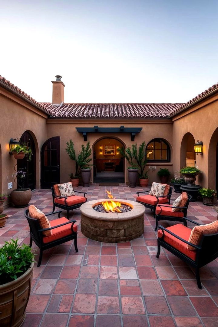 Mediterranean Charm with Classic Patterns - 22 stamped concrete patio with fire pit ideas