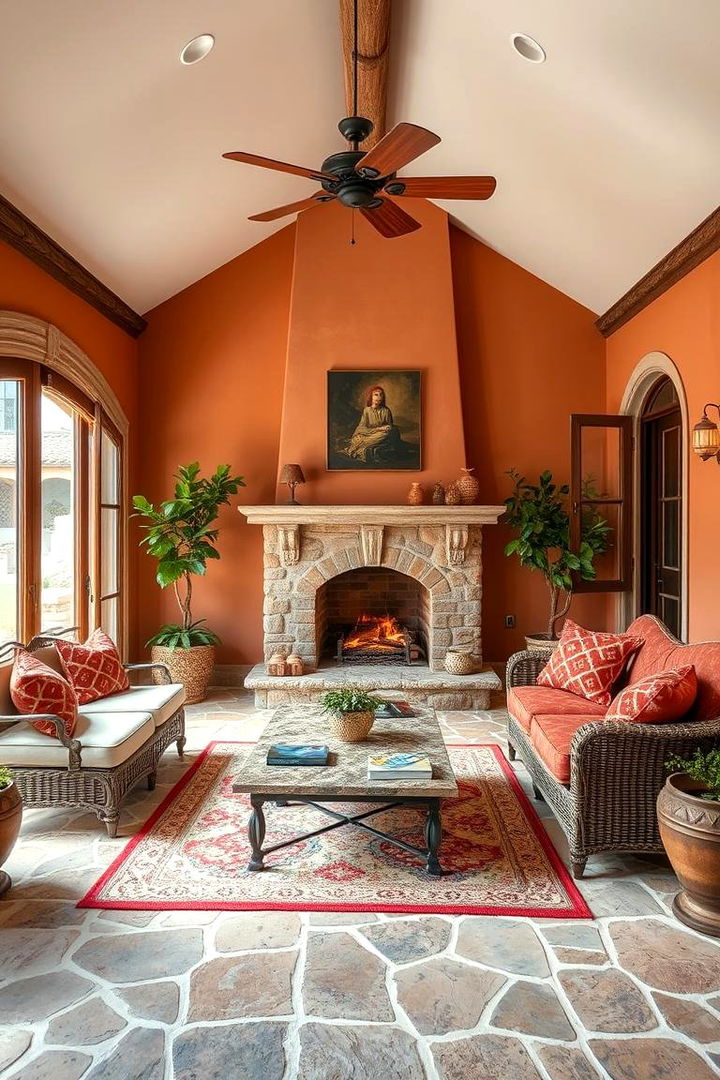 Mediterranean Haven Sunroom - 22 Sunroom With Fireplace Ideas