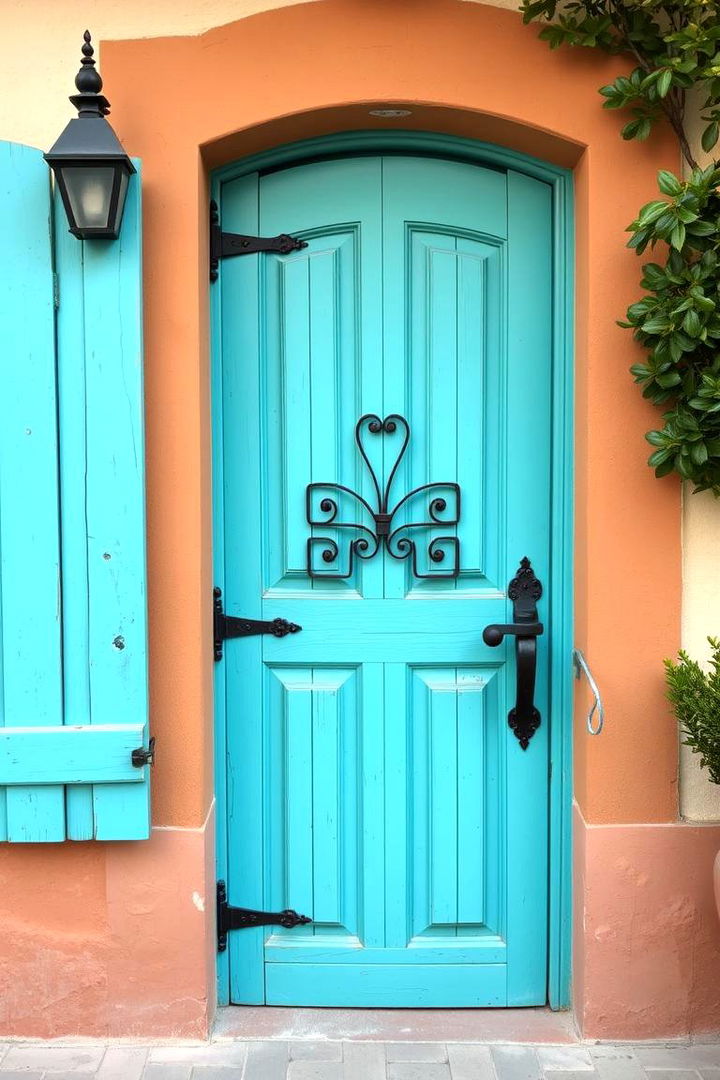 Mediterranean Influence - 22 Turquoise Front Door Ideas