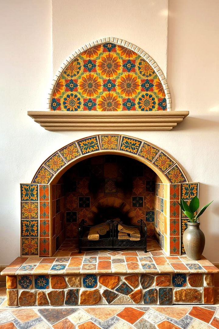 Mediterranean Inspiration - 22 Farmhouse Fireplace Tile Ideas