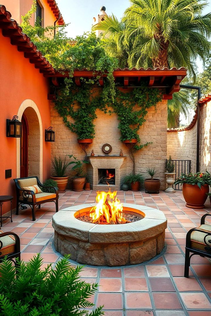 Mediterranean Inspired Ambiance - 22 Backyard Fire Pit Ideas Landscaping