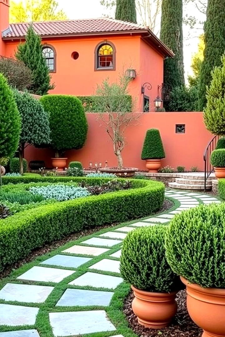 Mediterranean Inspired Designs - 22 Front Yard Boxwood Designs
