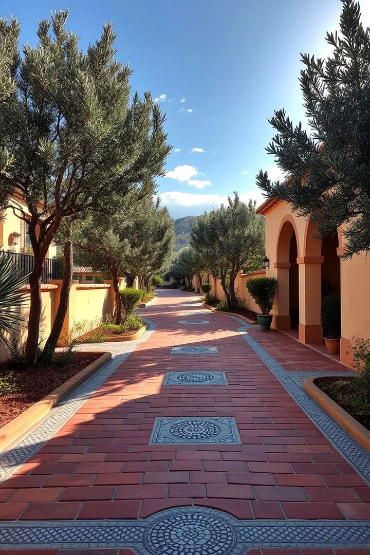 Mediterranean Inspired Driveway Scene - 22 Driveway Landscape Ideas