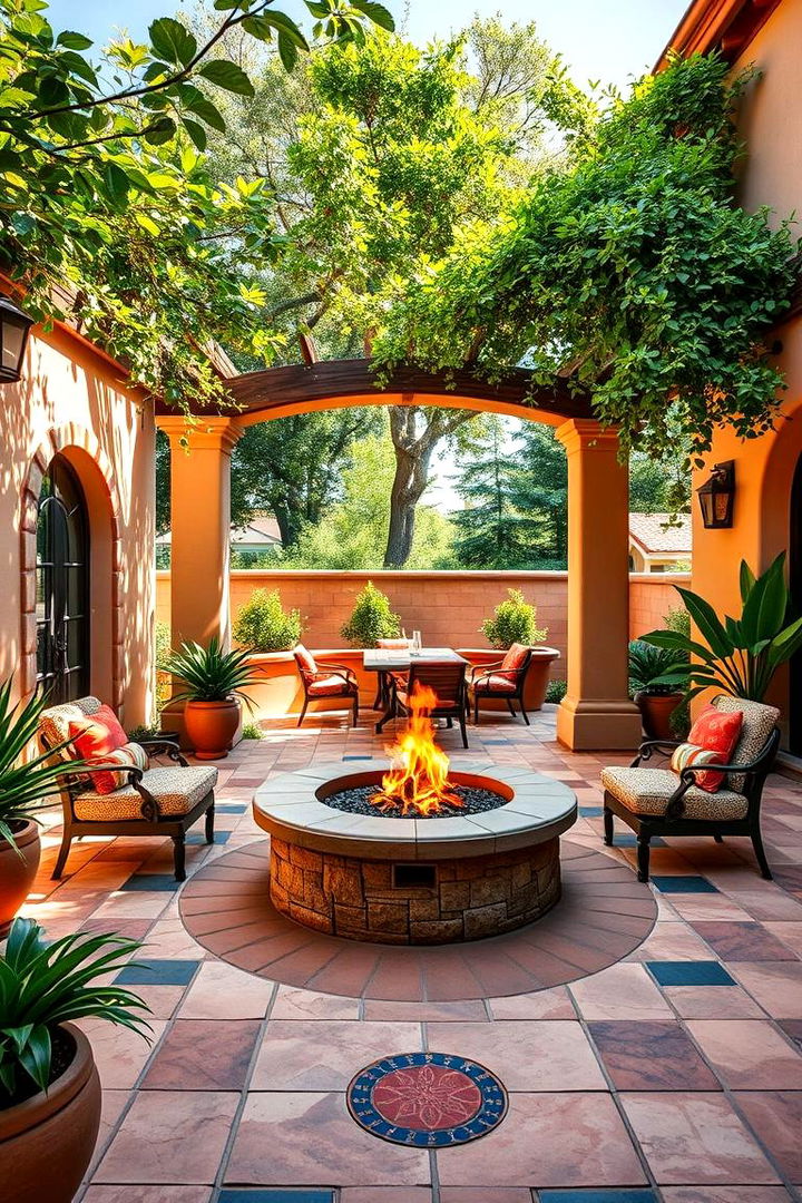Mediterranean Inspired Escape - 22 Patio Ideas With Firepit