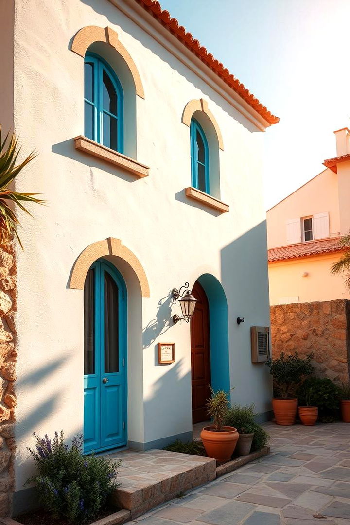 Mediterranean Inspired Look - 22 light blue house exterior ideas