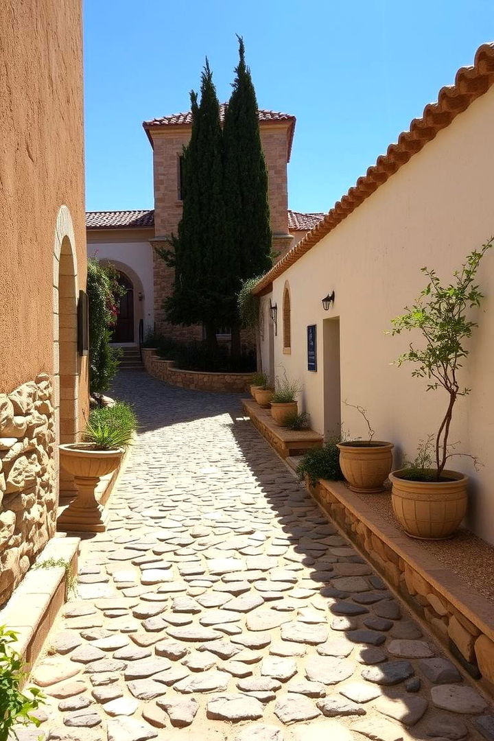 Mediterranean Inspired Path - 22 Cobble Stone Walkway Ideas