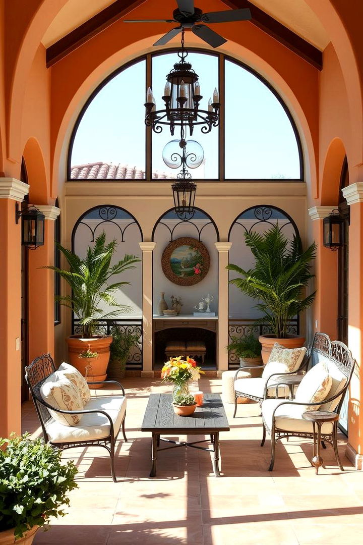 Mediterranean Inspired Porch - 22 Screened-in Porch Ideas