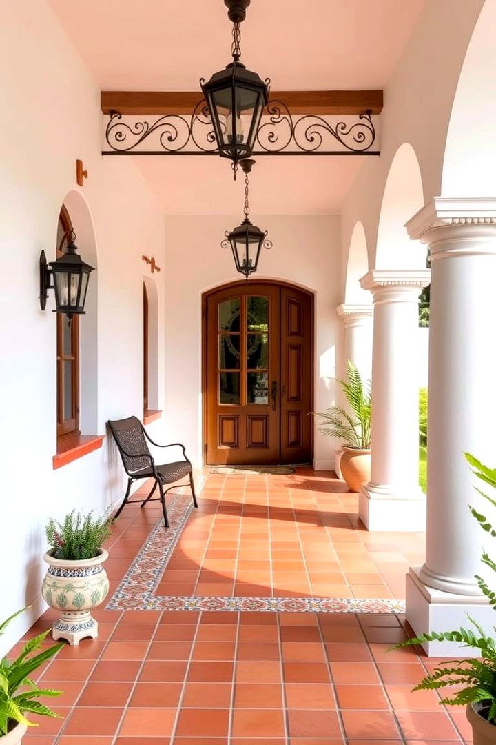 Mediterranean Inspired Porch - 22 Covered Porch Ideas