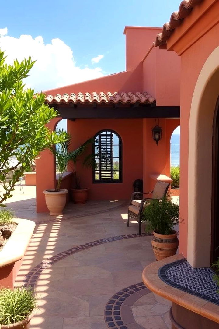 Mediterranean Inspired Stone Patio - 22 Stone Patio Ideas