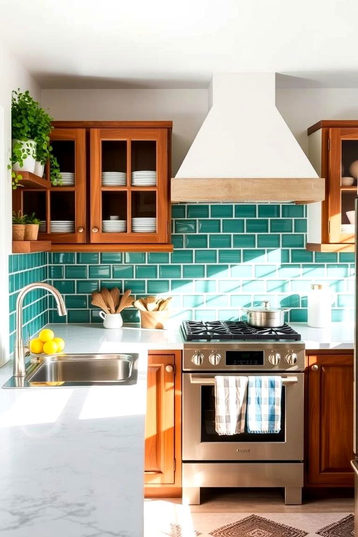Mediterranean Jade Finesse - 22 Kitchen With Green Backsplash Ideas