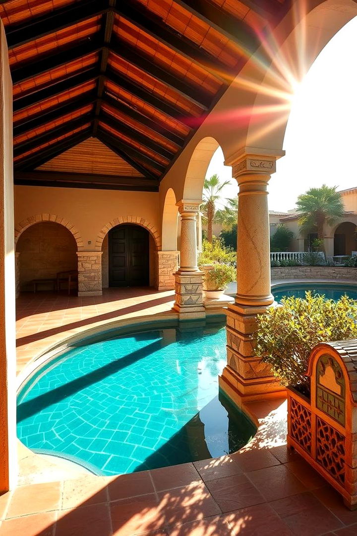 Mediterranean Style Pool Pavilion - 22 Pool Gazebo Ideas