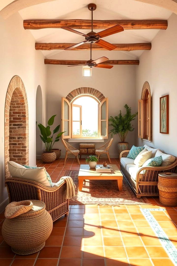 Mediterranean Sun Kissed Vibe - 22 Sunken Living Room Ideas