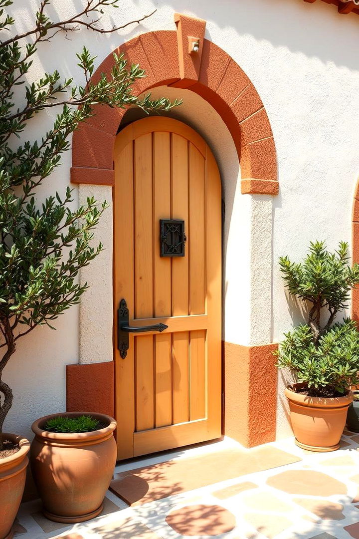 Mediterranean Vibes with Olive and Terracotta - 22 Olive Green Front Door Ideas