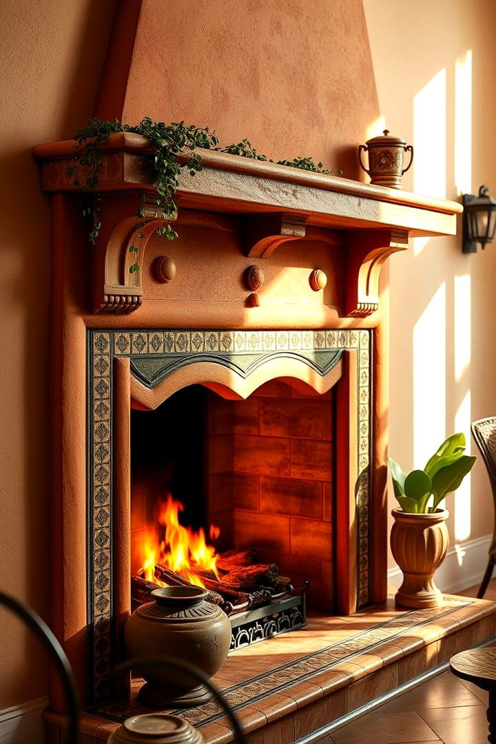 Mediterranean Warmth Fireplace - 22 Faux Fireplace Ideas