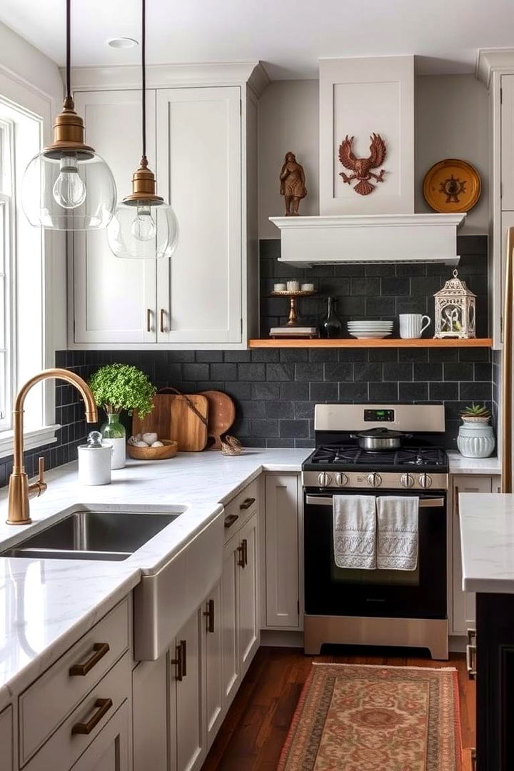 Merging Contemporary Fixtures with Antique Touches - 22 Transitional Kitchen Ideas