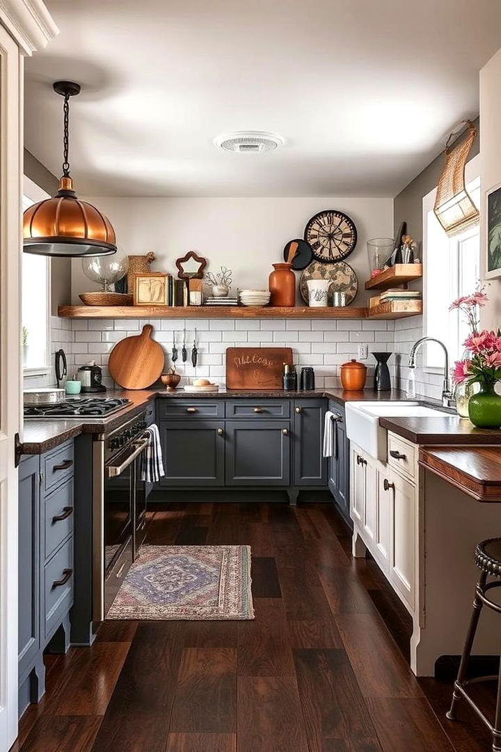 Merging Vintage Accents with Modern Trends - 22 Kitchen With Dark Wood Floors
