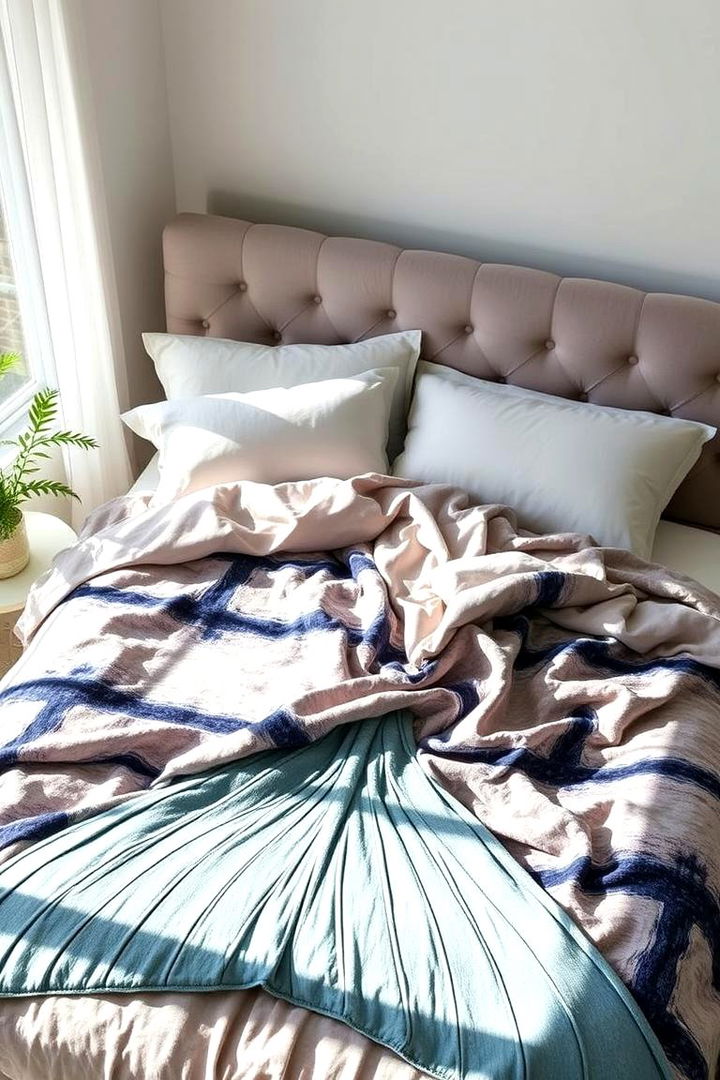 Mermaid Tail Bedspread Accents - 22 Mermaid Bedroom Ideas