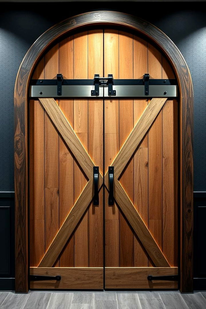 Metal Accented Barn Doors - 22 Barn Door Ideas