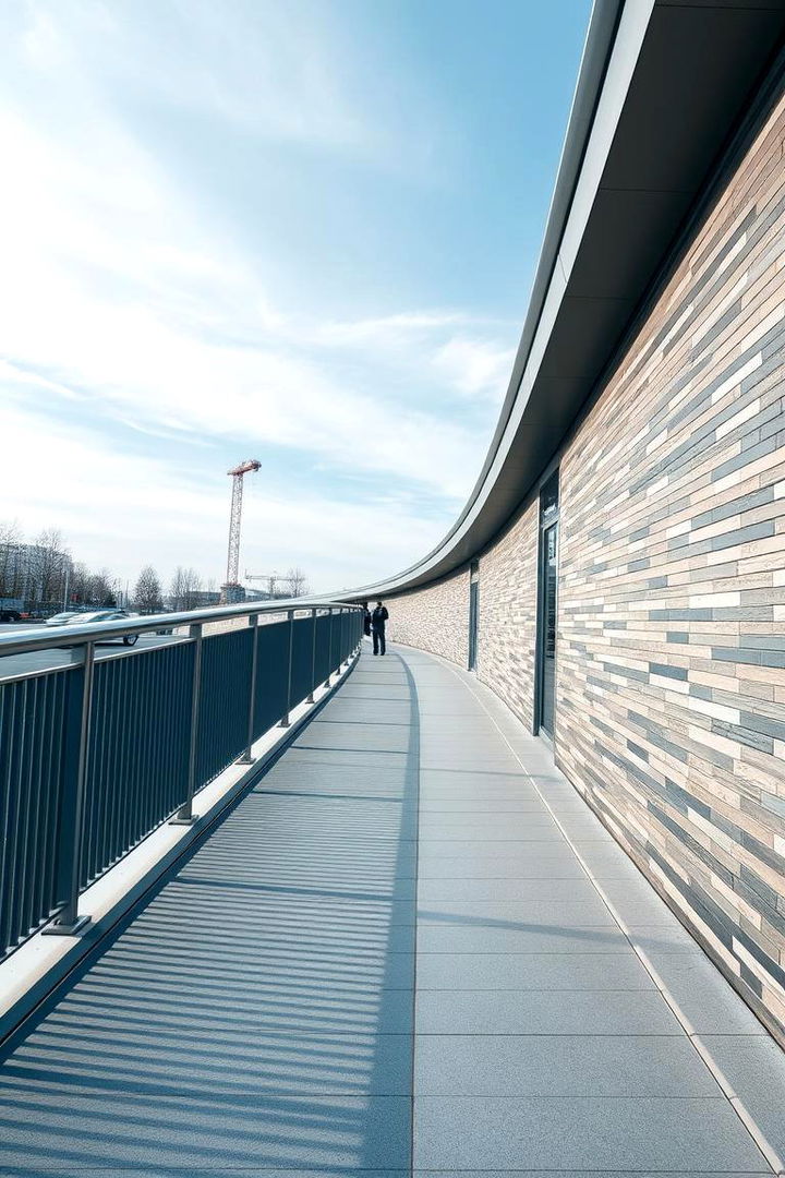 Metal Accented Curved Walkway - 22 Curved Walkway Ideas