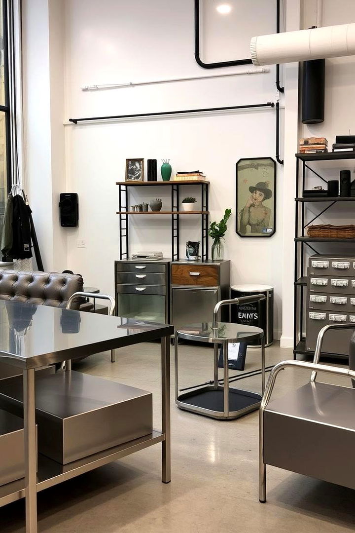 Metal Accents and Industrial Furniture - 22 Industrial Decor Ideas