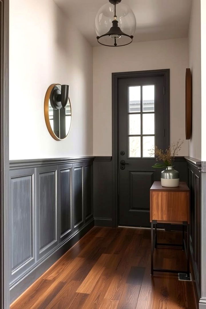 Metal Accents - 22 Wainscoting Entryway Ideas