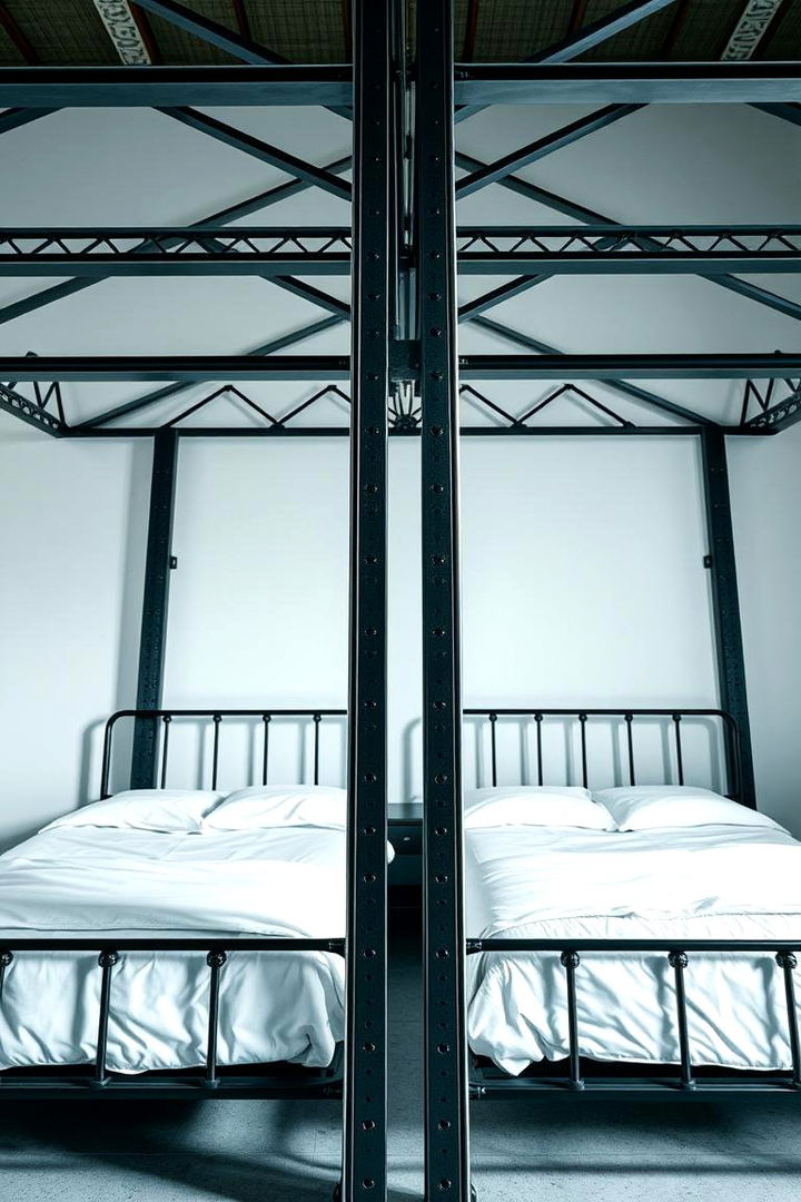 Metal Framework and Detailing - 22 Industrial Bedroom Ideas