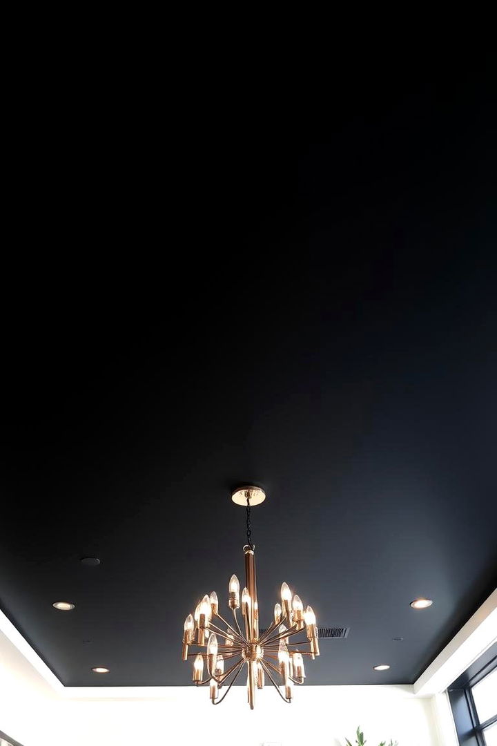 Metallic Accent Integration - 22 black ceiling ideas