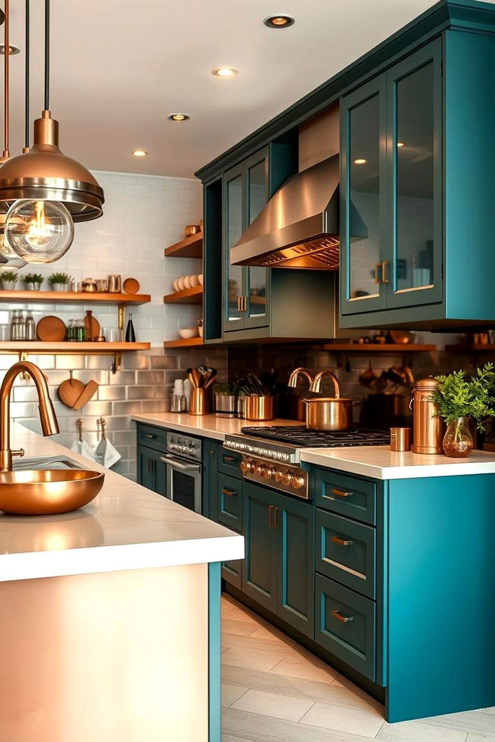 Metallic Accents - 22 Kitchen Counter Decor Ideas