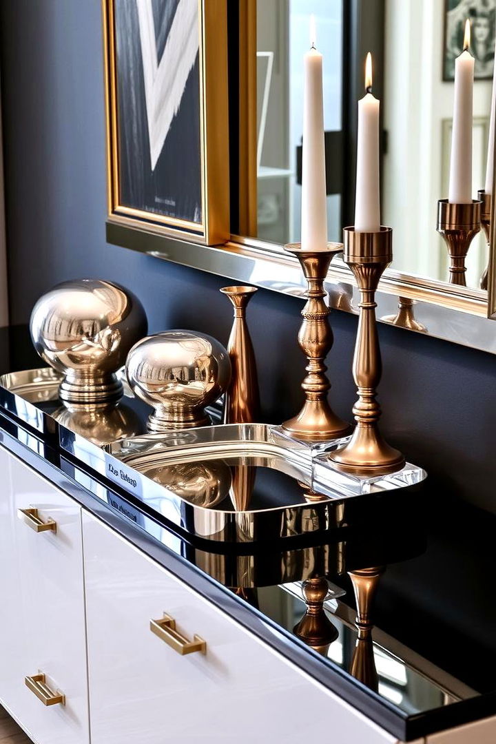 Metallic Accents - 22 Console Table Decor Ideas