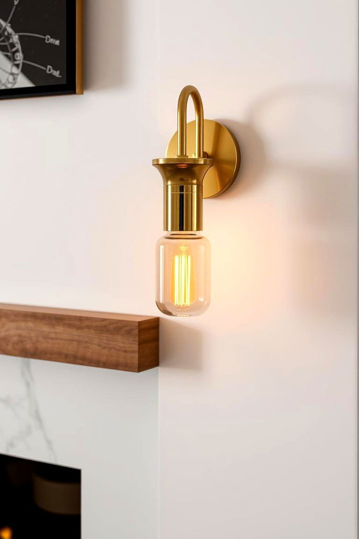 Metallic Accents - 22 Fireplace Sconces Ideas