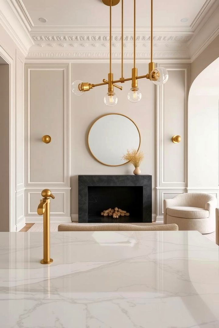 Metallic Accents in Greige Spaces - 22 Greige Interior Design Ideas