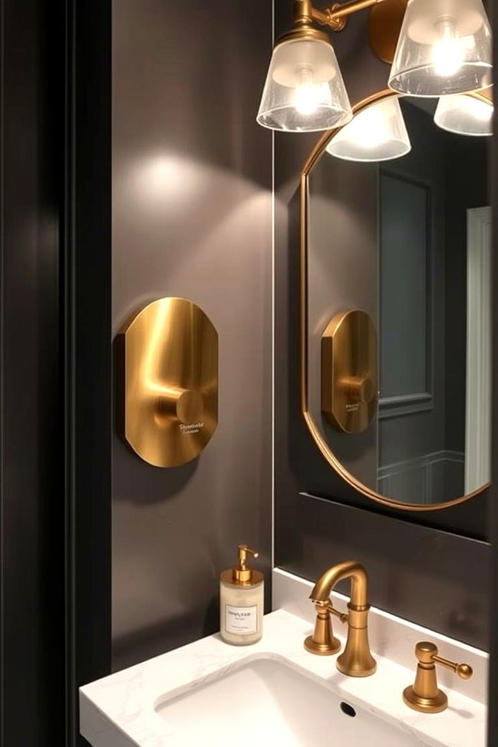 Metallic Accents with Modern Flair - 22 Eclectic Powder Room Ideas