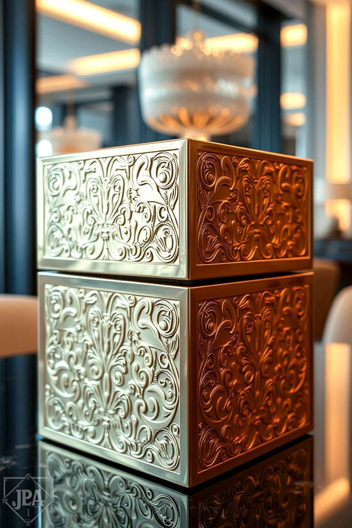 Metallic Embossed Wedding Card Box - 22 Wedding Card Box Ideas