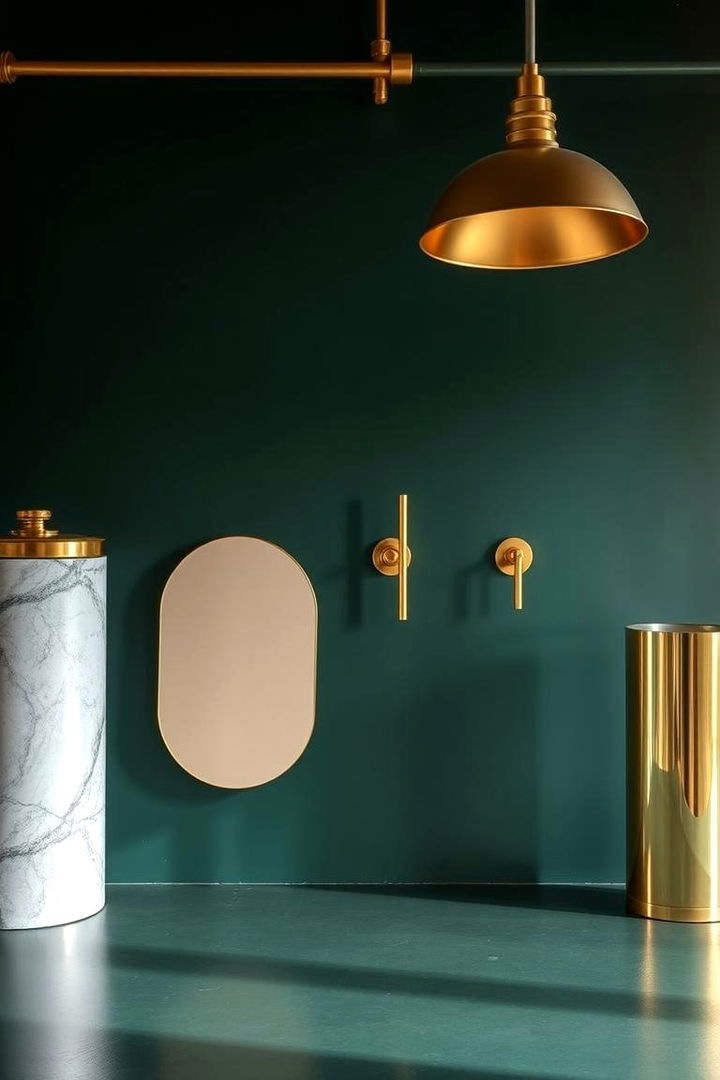 Metallic Harmony - 22 Dark Green Living Room Ideas