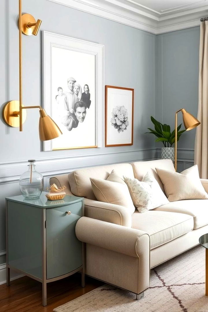 Metallic Highlights and Blue Tones - 22 Duck Egg Blue Bedroom Ideas