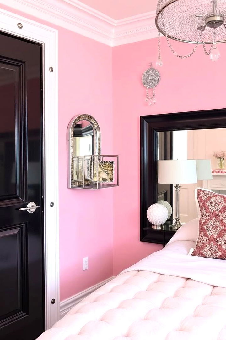 Metallic Pink Contrasts - 22 Pink Living Room Ideas