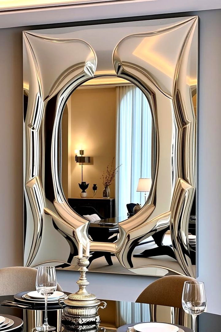 Metallic Shine - 22 Dining Room Mirror Ideas