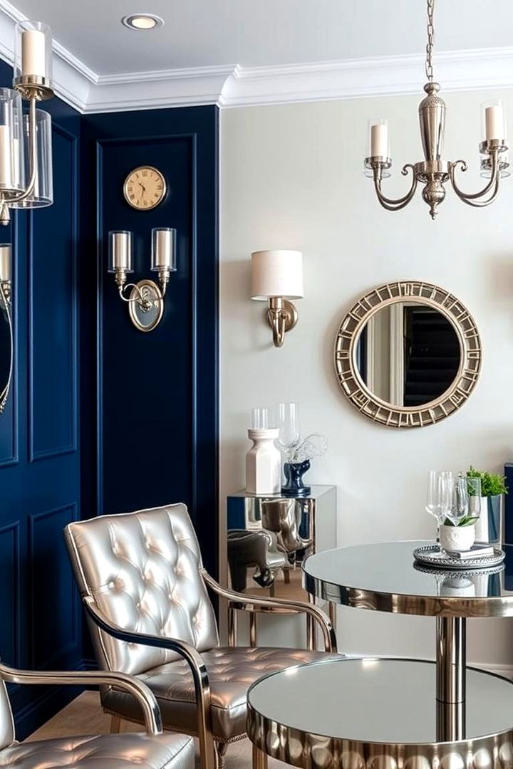 Metallic Touches with Navy Blue - 22 Navy Blue Bedroom Ideas