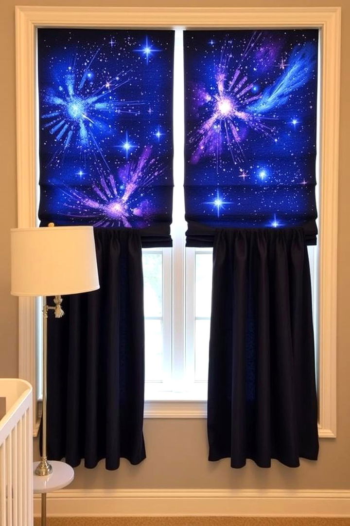 Meteor Shower Inspired Window Treatments - 22 Space-themed Nursery Ideas