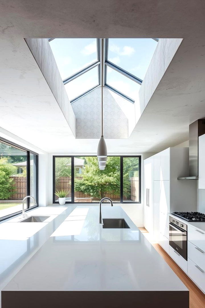 Microcement Skylights for Brightness - 22 Microcement Kitchen Ideas